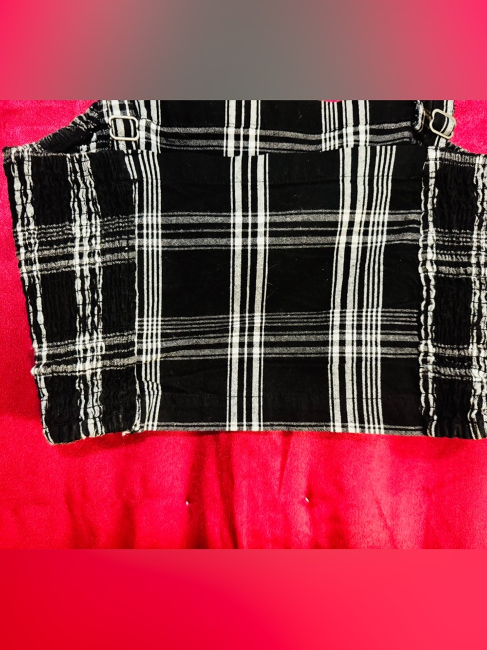 👑 CUTE SIZE MEDIUM Hollister Black and White Plaid Tank - Picture 3 of 7